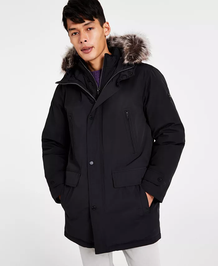 Michael Kors Men's Hooded Bib Snorkel Parka Coat