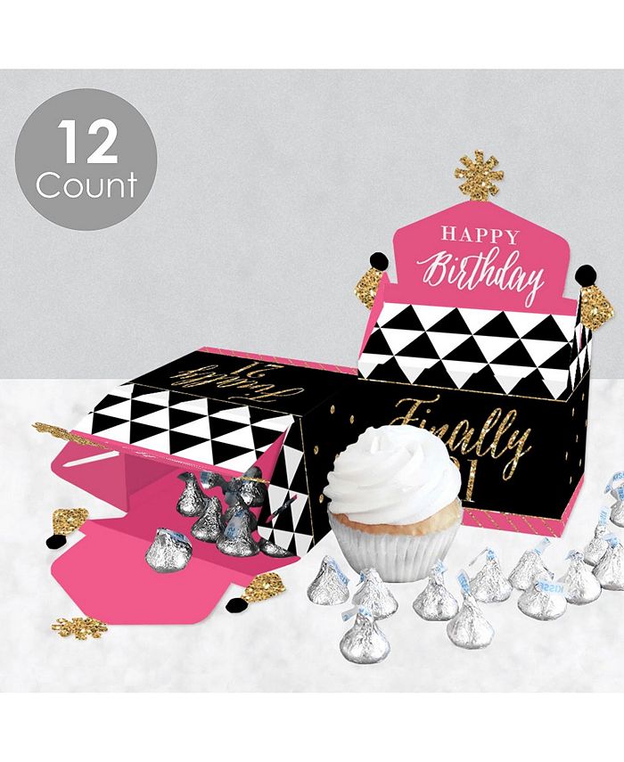Big Dot of Happiness Finally 21 Girl Treat Box Party Favors 21st