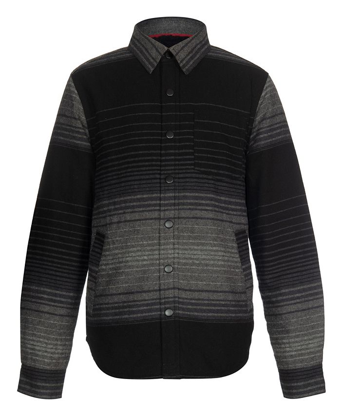 Univibe Big Boys Corning Sherpa Lined Striped Flannel Shirt Jacket - Macy's