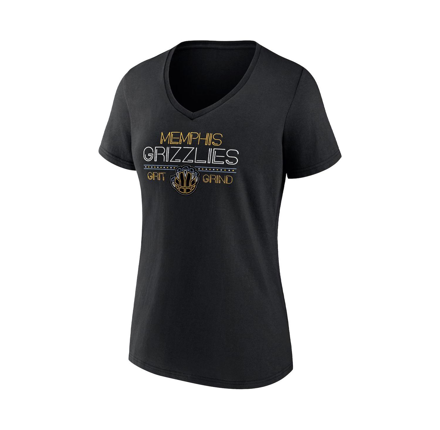 Women's Black Memphis Grizzlies Hometown Collection Grit Grind V-Neck T-shirt