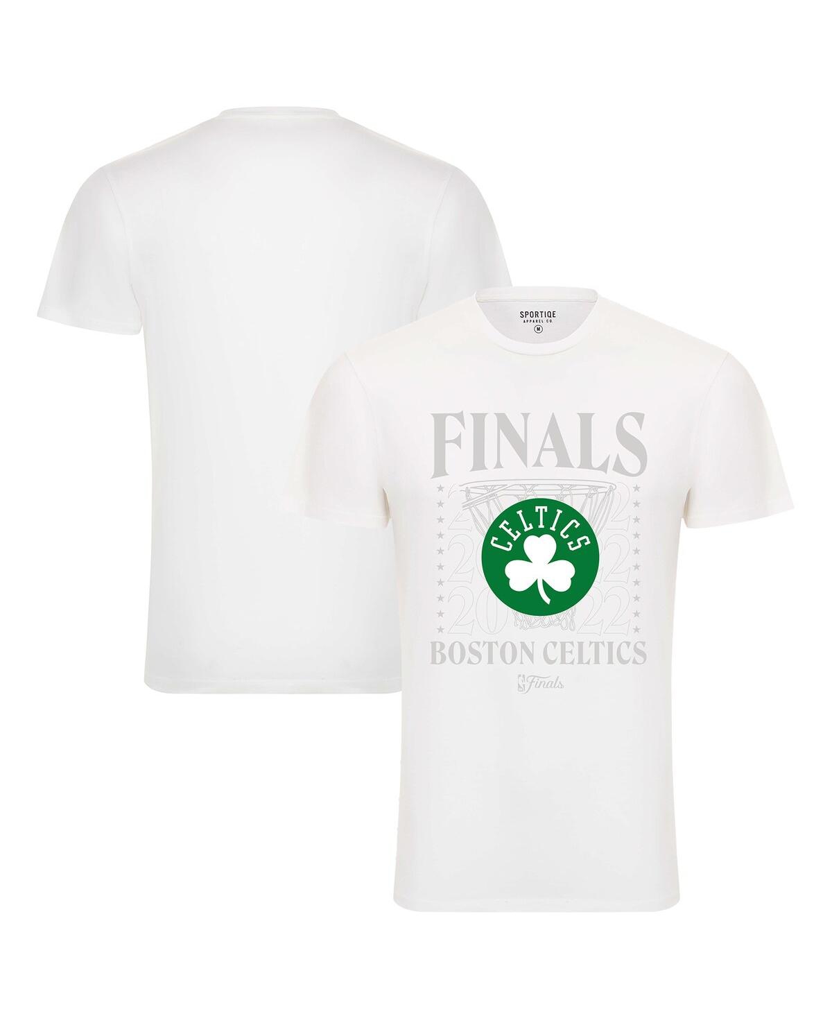 Shop Sportiqe Men's  White Boston Celtics 2022 Nba Finals Stacked Hoop Bingham T-shirt