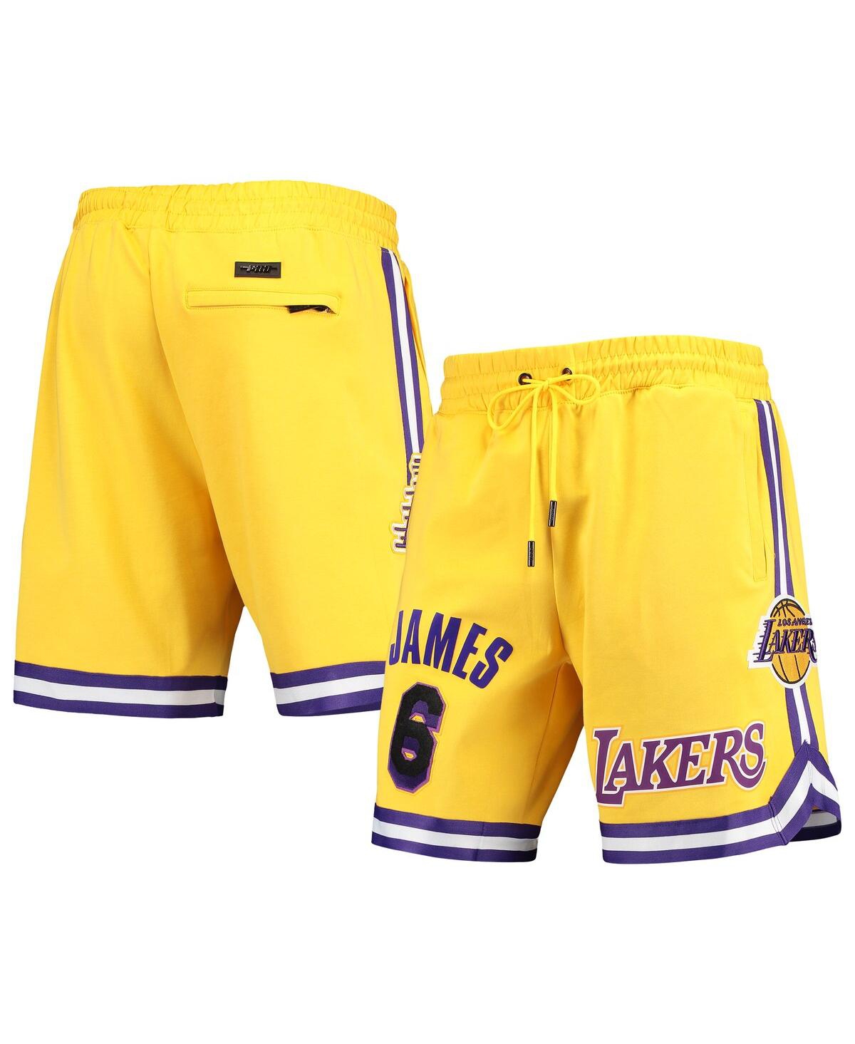 Men's Pro Standard LeBron James Gold Los Angeles Lakers Player Replica Shorts - Gold