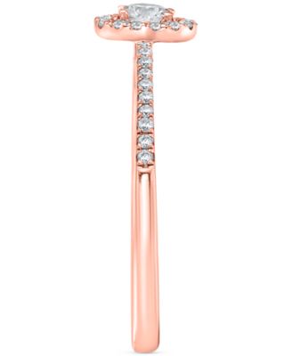 Diamond Halo Engagement Ring (1/4 ct. t.w.) in 14k White, Yellow or Rose Gold