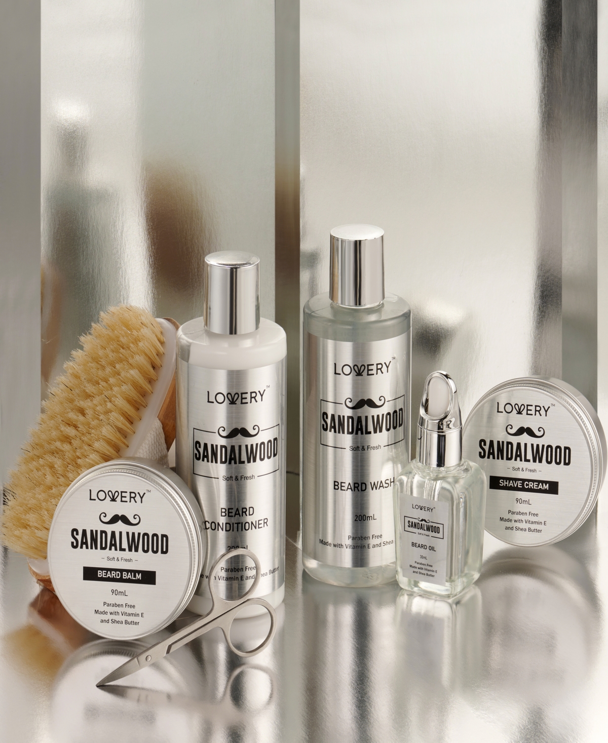Lovery Men's 10-Pc. Sandalwood Beard Grooming Gift Set