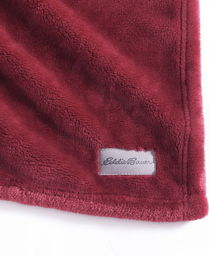 Eddie Bauer Solid Ultra Lux Plush Reversible Throw, 60" X 50" & Reviews