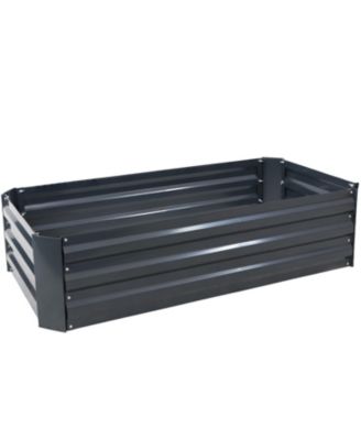 Raised Corrugated Galvanized Steel Rectangle Garden Bed for Plants, Vegetables, and Flowers - 48" L x 11.75" H
