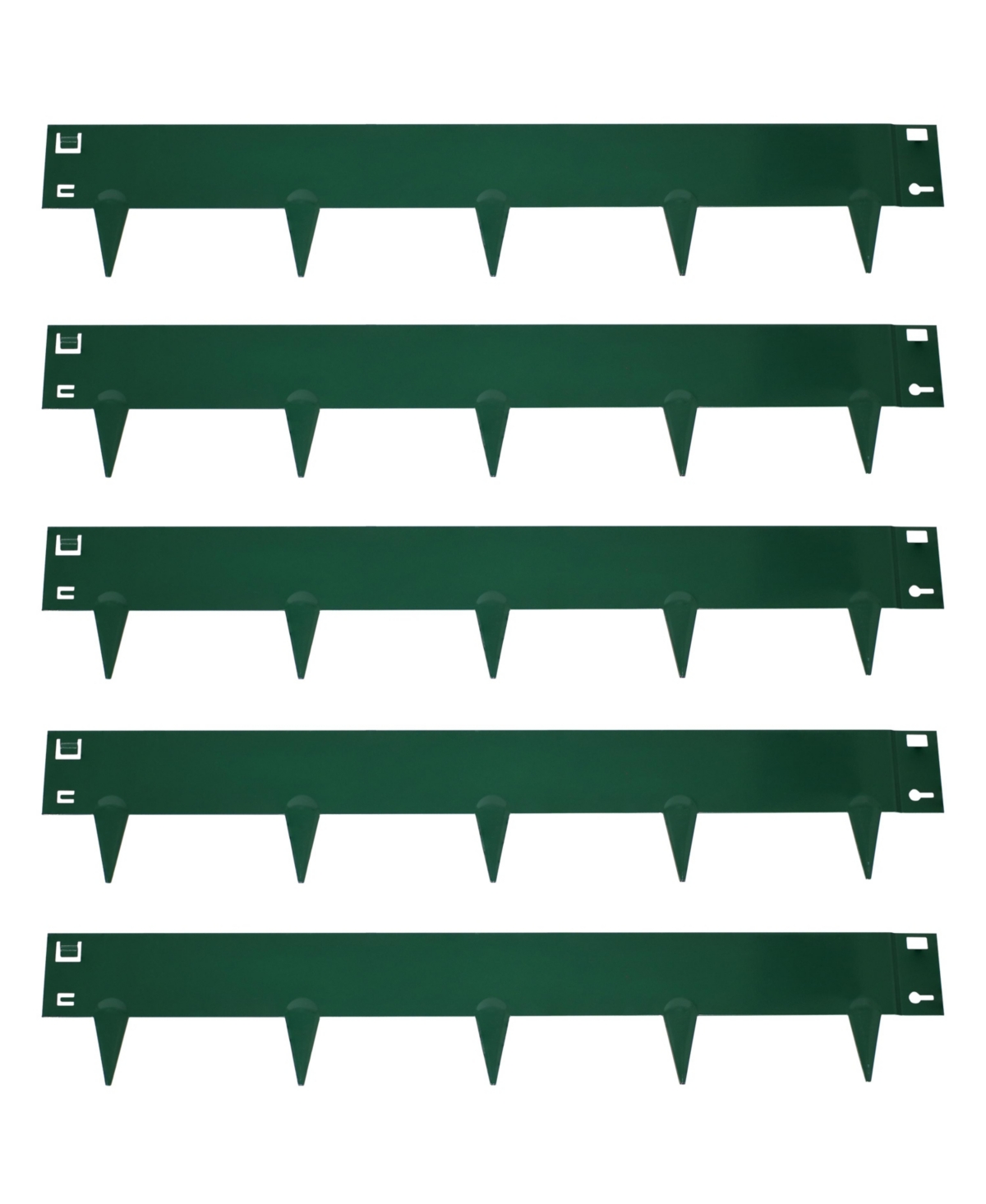Sunnydaze Decor 5-Piece Steel Garden Border Fence Set - -- Green