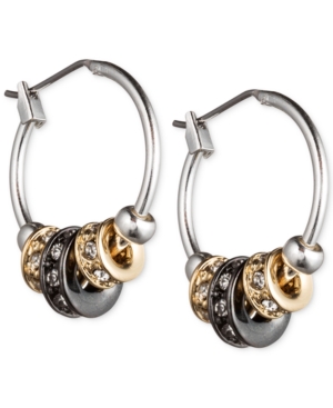 Nine West Tri-Tone Slider Hoop Earrings