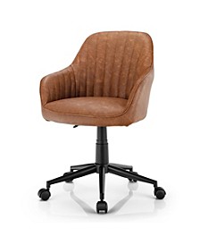PU Leather Home Office Arm Chair Adjustable Swivel Leisure Desk Chair