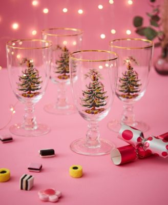 Christmas Tree Goblets, Set of 4