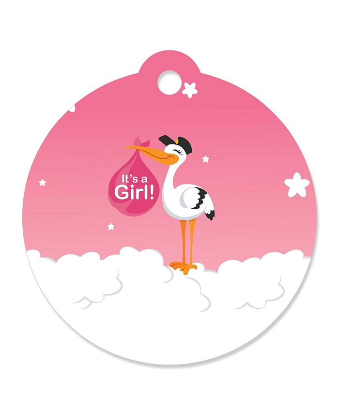 Gil Special Delivey - Pink It's A Gil Stok Baby Showe Decorations For Women And Men Wine Bottle Label Stickers Set Of 4