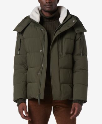 Marc New York Men s Howe Quilted Puffer Jacket with Removable Hood Fleece Trim Macy s