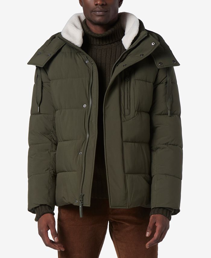 Marc New York Men's Howe Quilted Puffer Jacket with Removable Hood ...