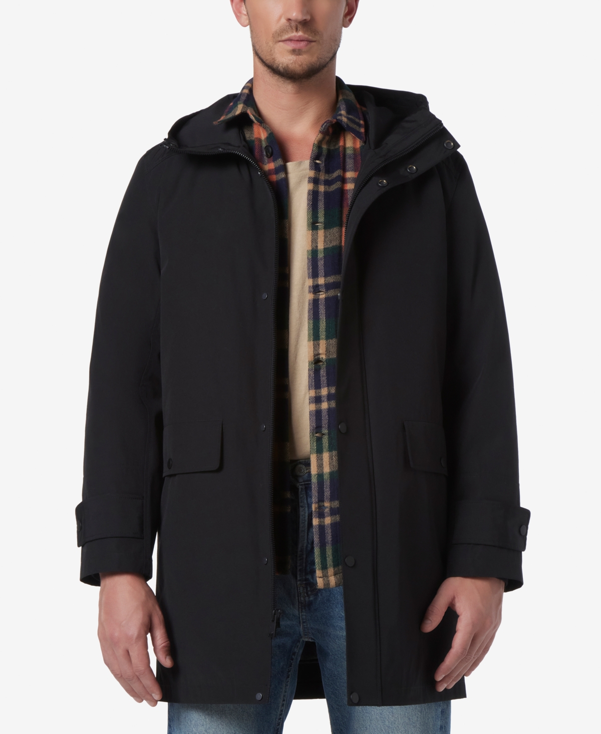 Marc New York Men's Tucker Oxford Parka with Removable Quilted Liner - Black