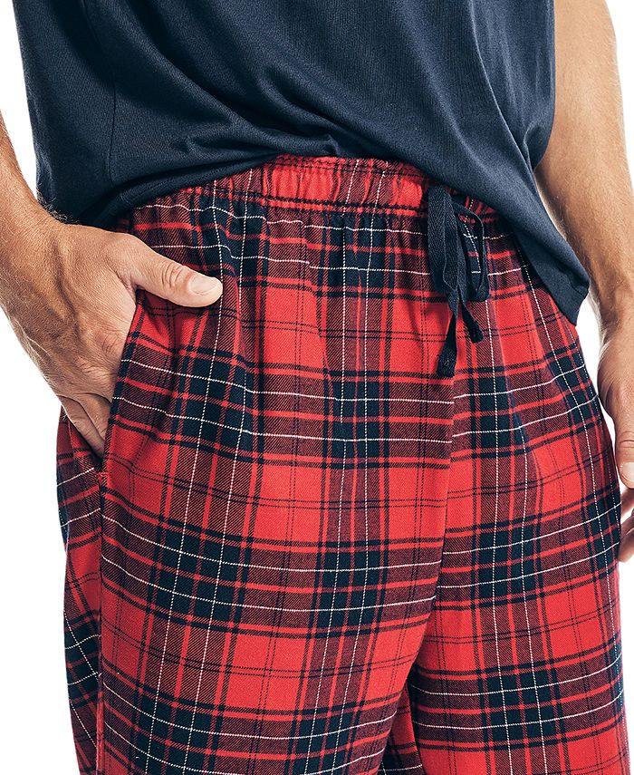 Nautica Men's 2Pc. ClassicFit Solid TShirt & Plaid Flannel Pajama Pants Set Macy's