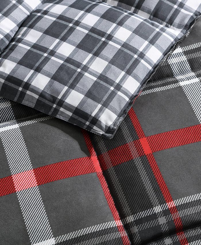 Eddie Bauer Willow Plaid Microsuede Down Alt Reversible Comforter Set