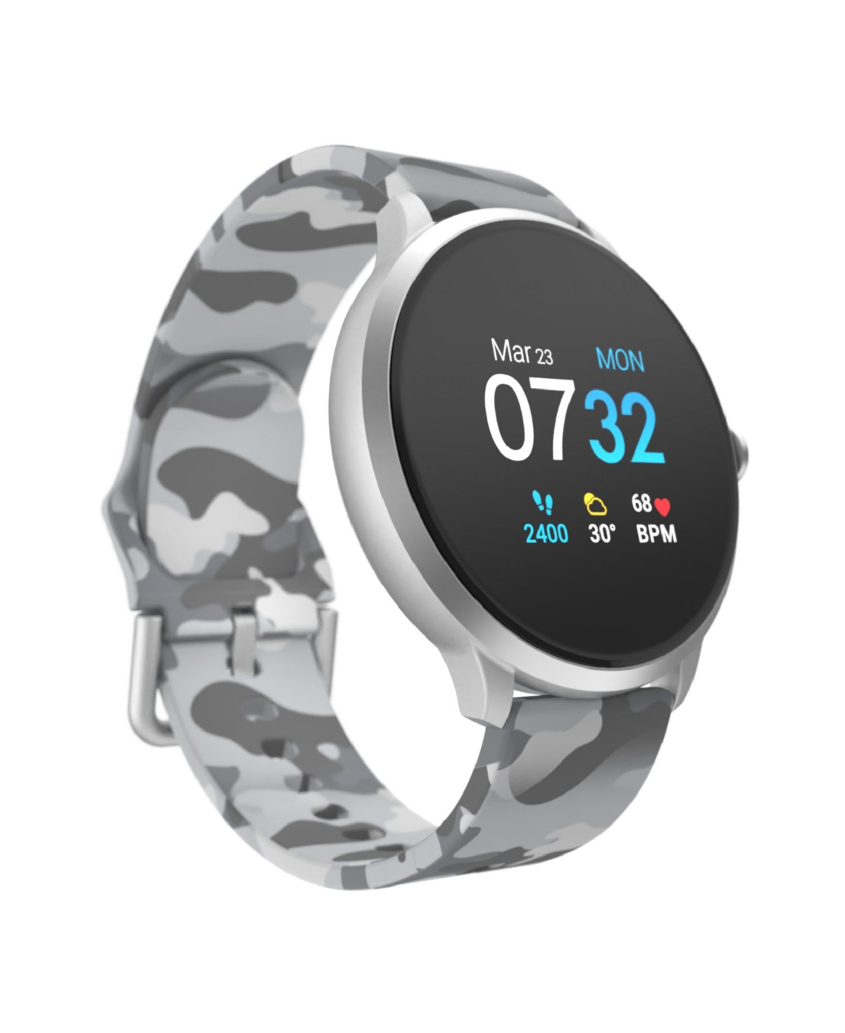 Itouch Air 3 Unisex Light Gray Camo Silicone Strap Smartwatch 45.3mm