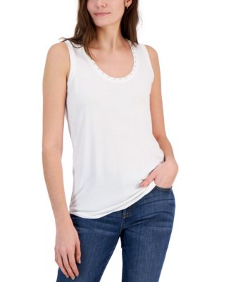 I.N.C. International Concepts - Women's Embellished Scoop-Neck Tank Top
