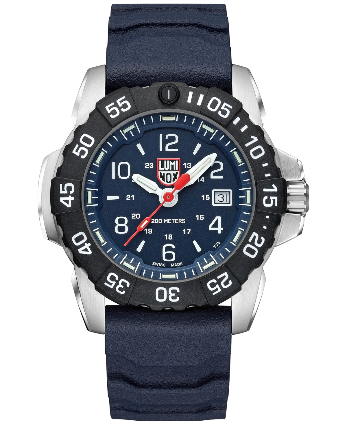 Men's Swiss Navy Seal Rsc Blue Rubber Strap Watch 45mm