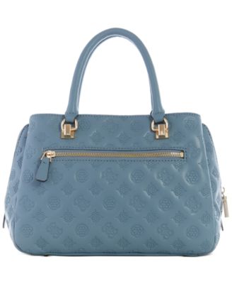 GUESS Phoebe Girlfriend Satchel - Sacoche Femme En PU Gravé Pivoine - Bandoulière Réglable - 12.5 X 5 X 7.75 Cm