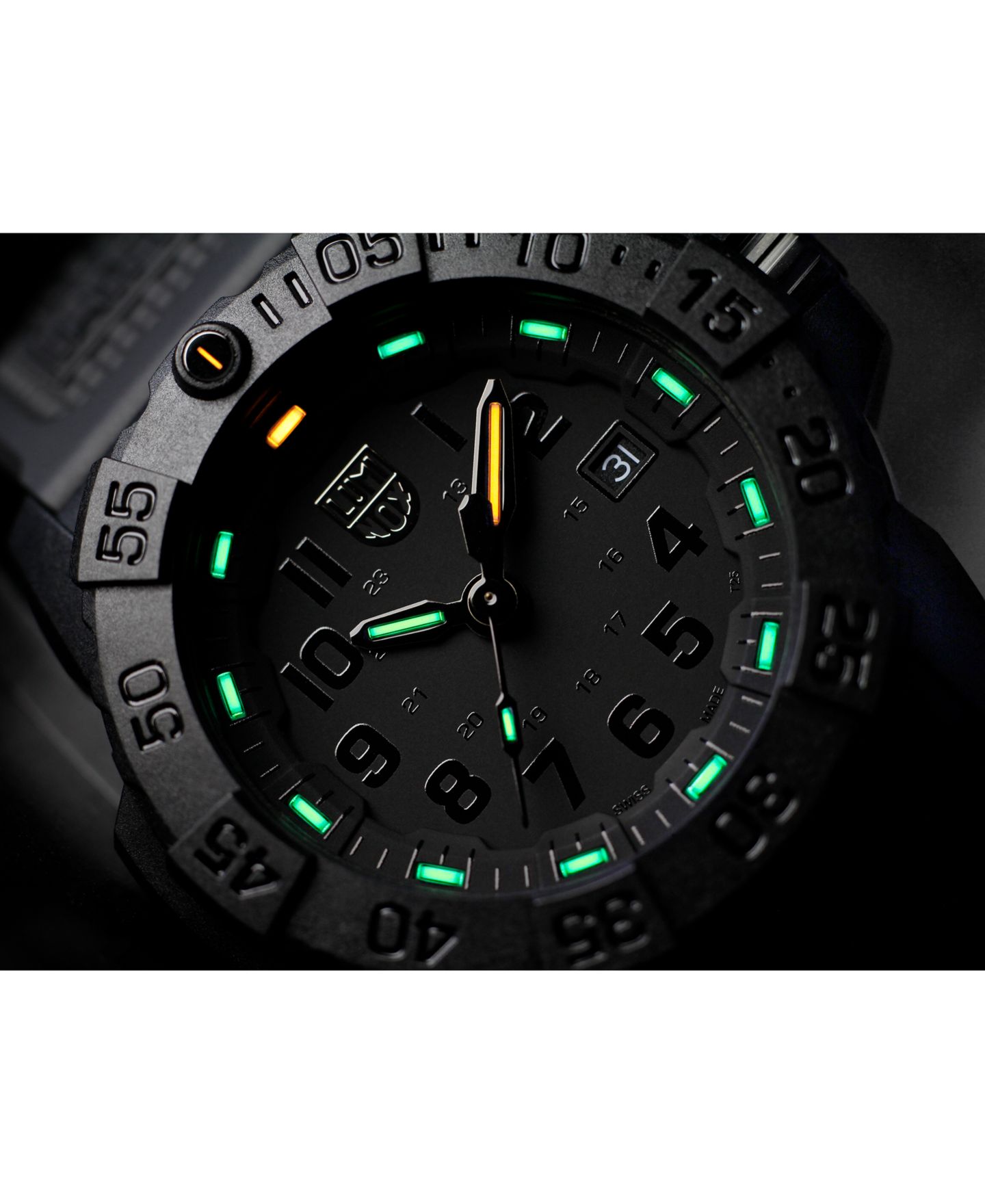 Мужские часы Luminox Swiss Navy Seal Military Dive Black Rubber Strap Watch 45mm — фото 8