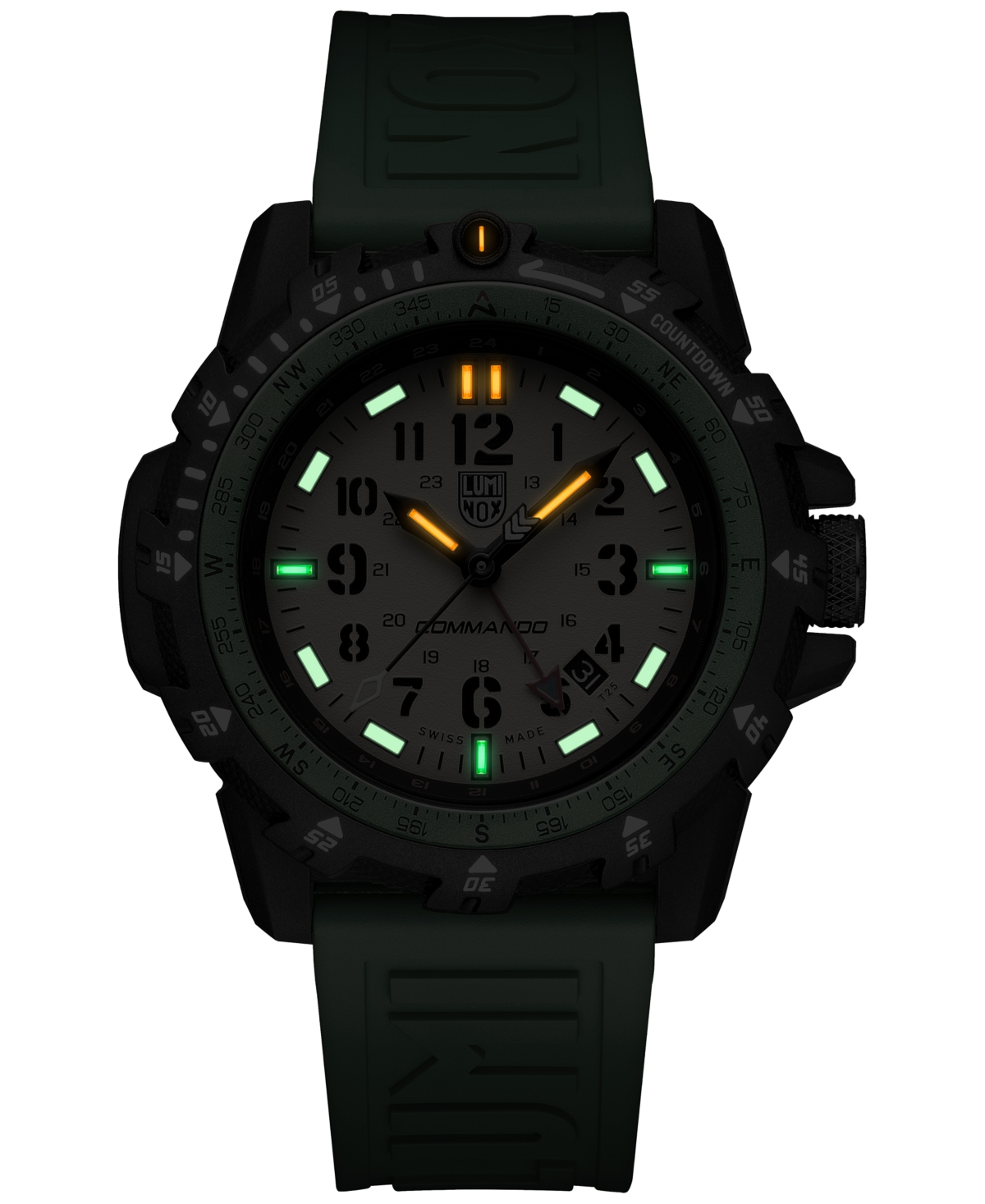 Shop Luminox Men's Swiss Commando Raider Military Gmt Green Rubber Strap Watch 46mm In No Color