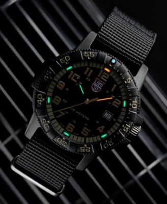 Men's Swiss Leatherback Sea Turtle Giant Dive Black NATO Strap Watch 44mm