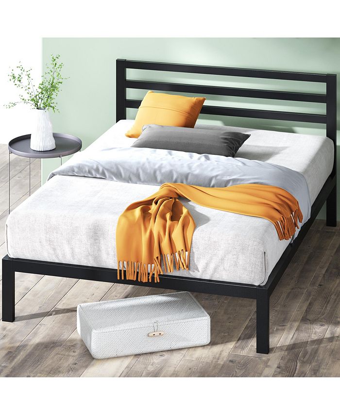 Zinus Mia 14 Inch Platform Metal Bed Frame with Headboard / Strong Wood