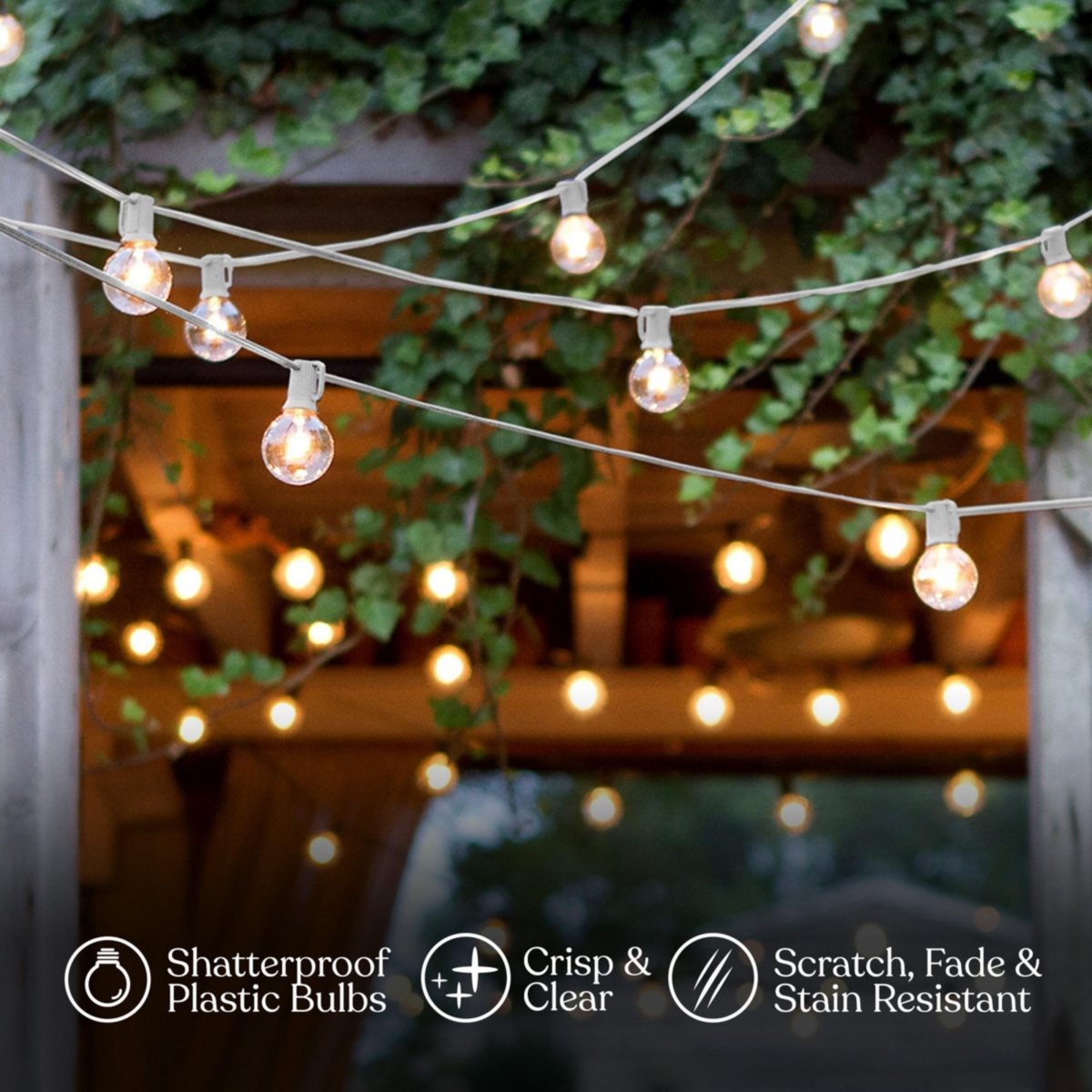 Ambience Pro 26 ft. Led Indoor/Outdoor Plug-In String Lights with Soft White Hue
