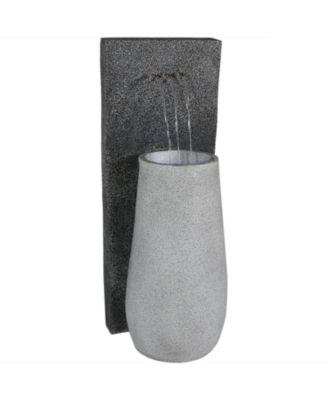 Three Stream Monterno 35-Inch Outdoor Water Fountain with LED Lights - Resin - Electric Submersible Pump