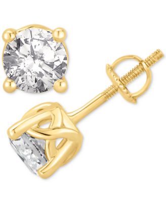 Gia Certified Diamond Stud Earrings (1-1/2 ct. t.w.) Stud Earrings in 14k White or Yellow Gold - Yellow Gold