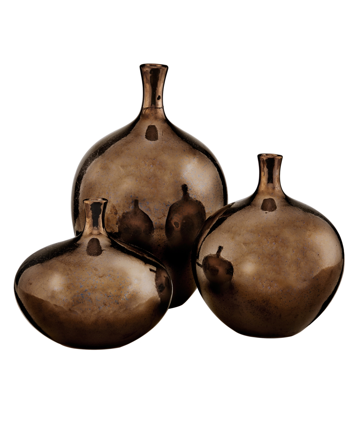 Madison Park Signature Ansen Metallic Vase Set Of 3 In Bronze