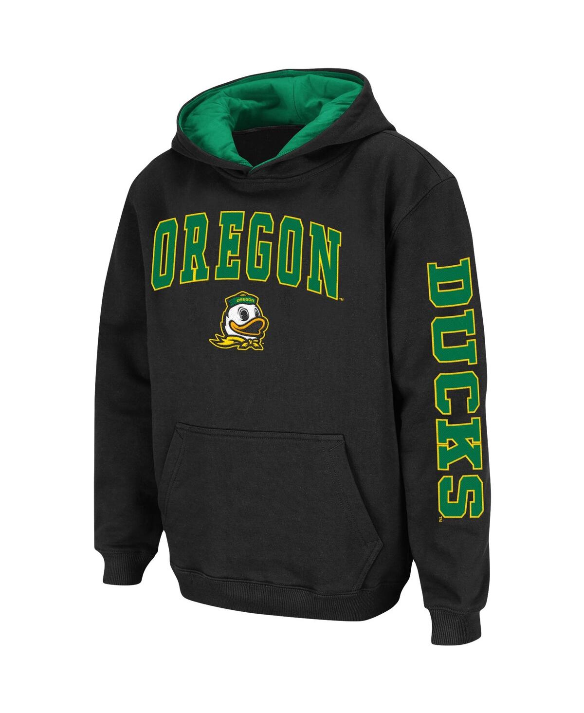 Colosseum Youth Boys  Black Oregon Ducks 2-hit Team Pullover Hoodie In Black