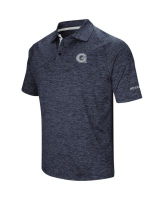 Men's Heathered Navy Georgetown Hoyas Down Swing Raglan Polo Shirt