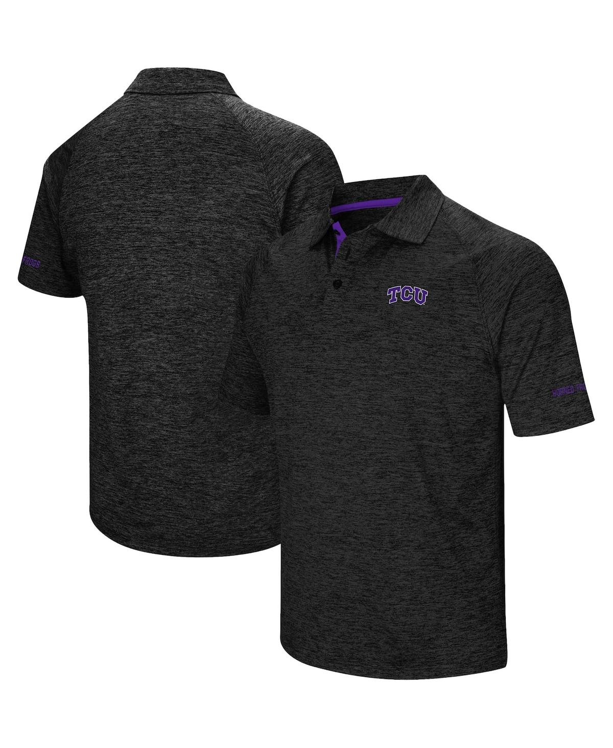 Colosseum Black Tcu Horned Frogs Down Swing Polo In Black