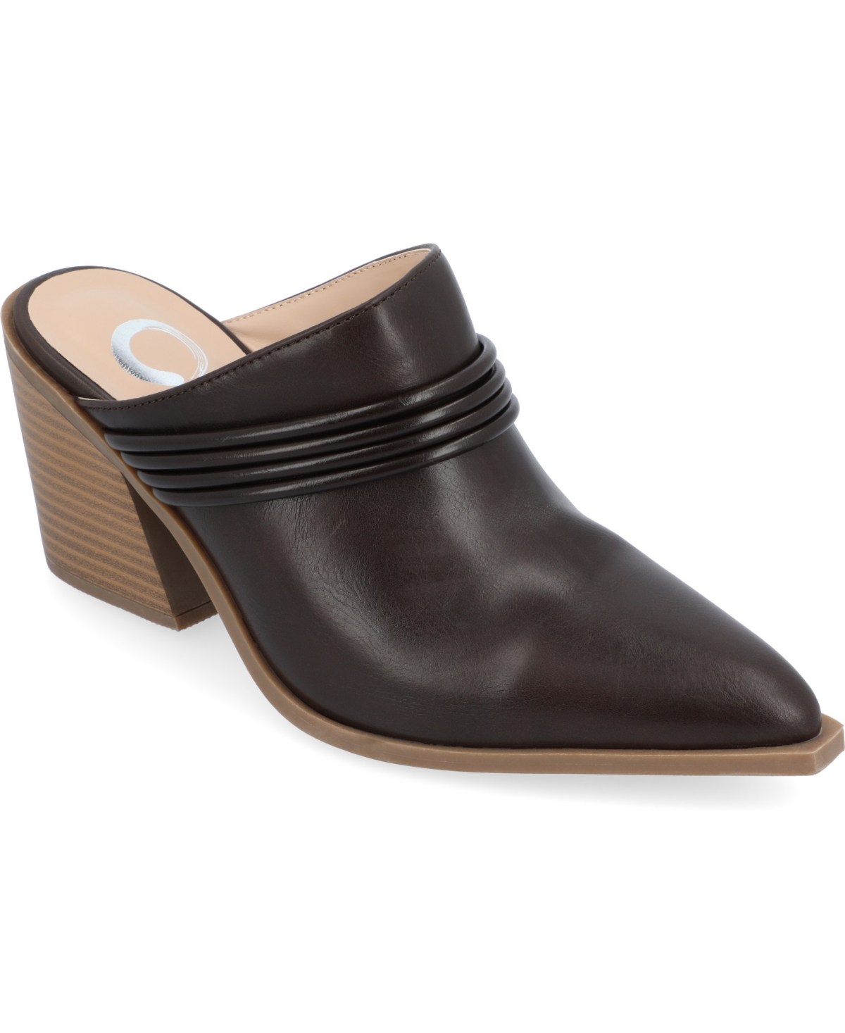 Journee Collection Women's Jinny Banded Mules In Chocolate