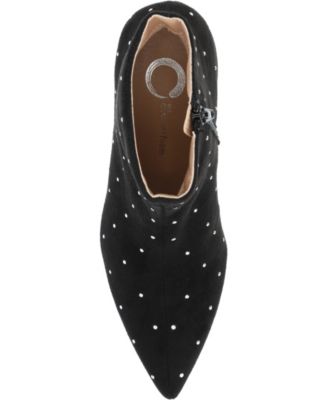 Women's Rossia Stud Embellished Pointed Toe Kitten Heel Dress Booties