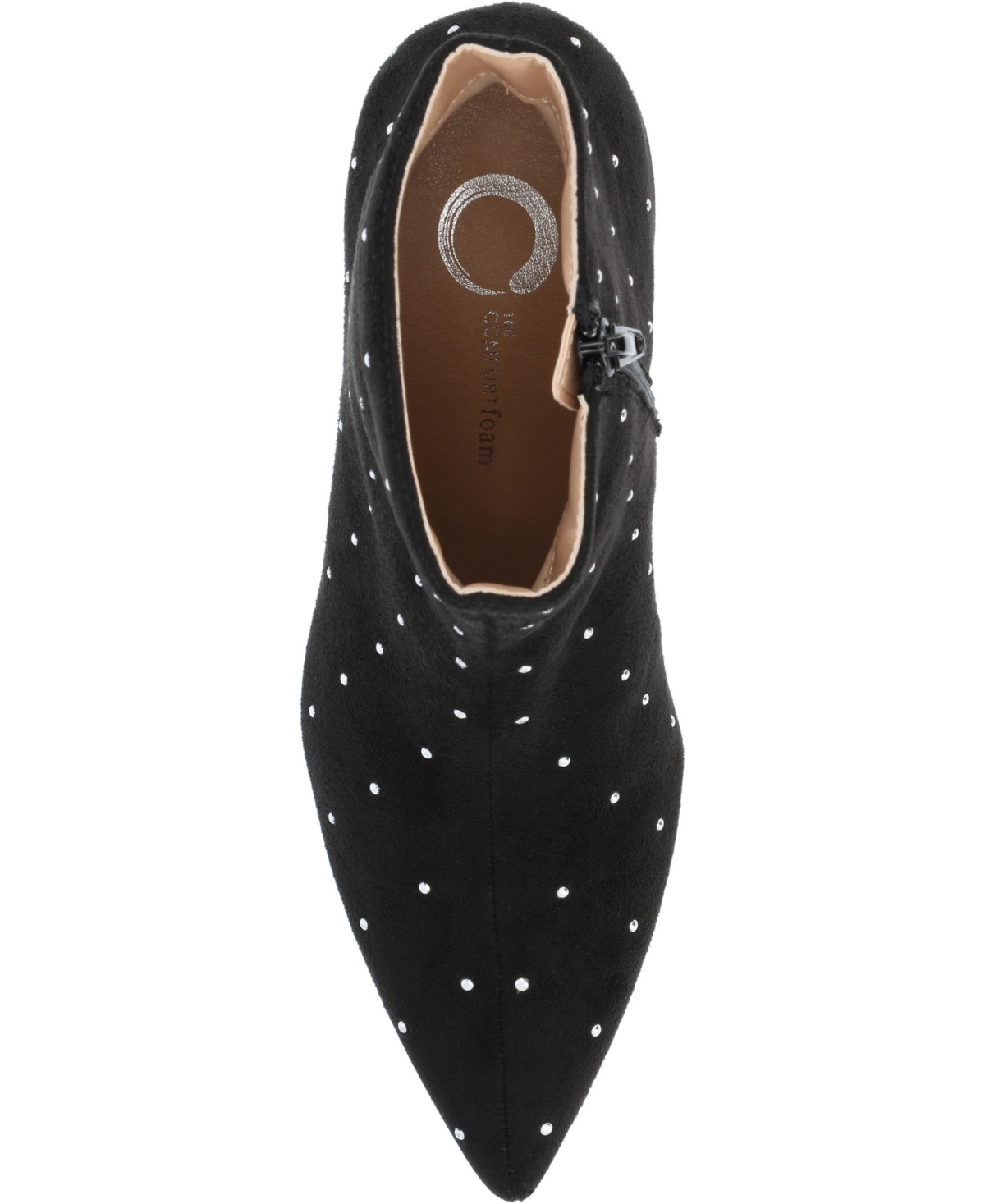 Journee Collection Women's Rossia Stud Embellished Pointed Toe Kitten Heel Dress Booties