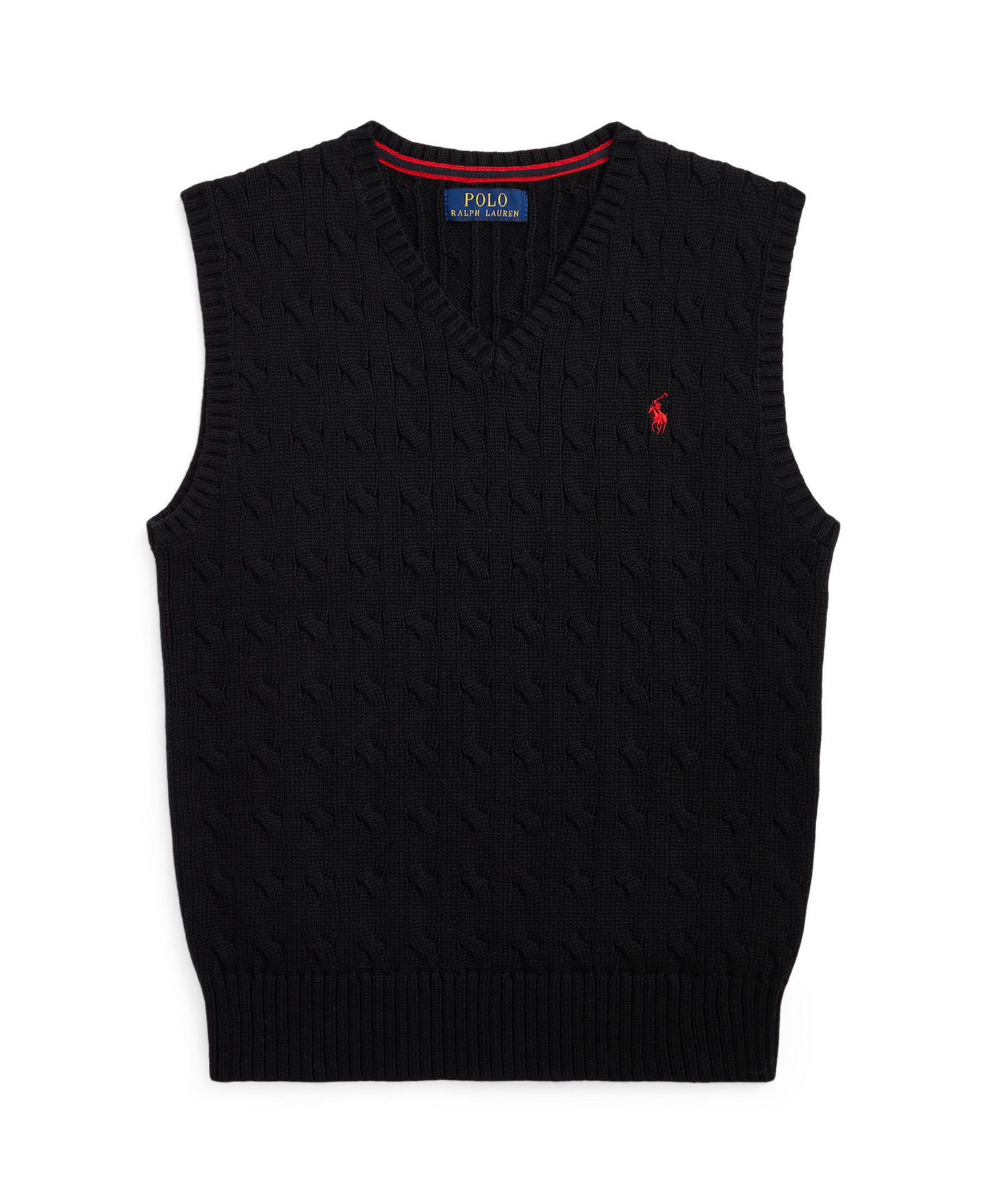 Жилет Polo Ralph Lauren Cable-Knit Sweater Vest для мальчиков, цвет: Чёрный — фото 7
