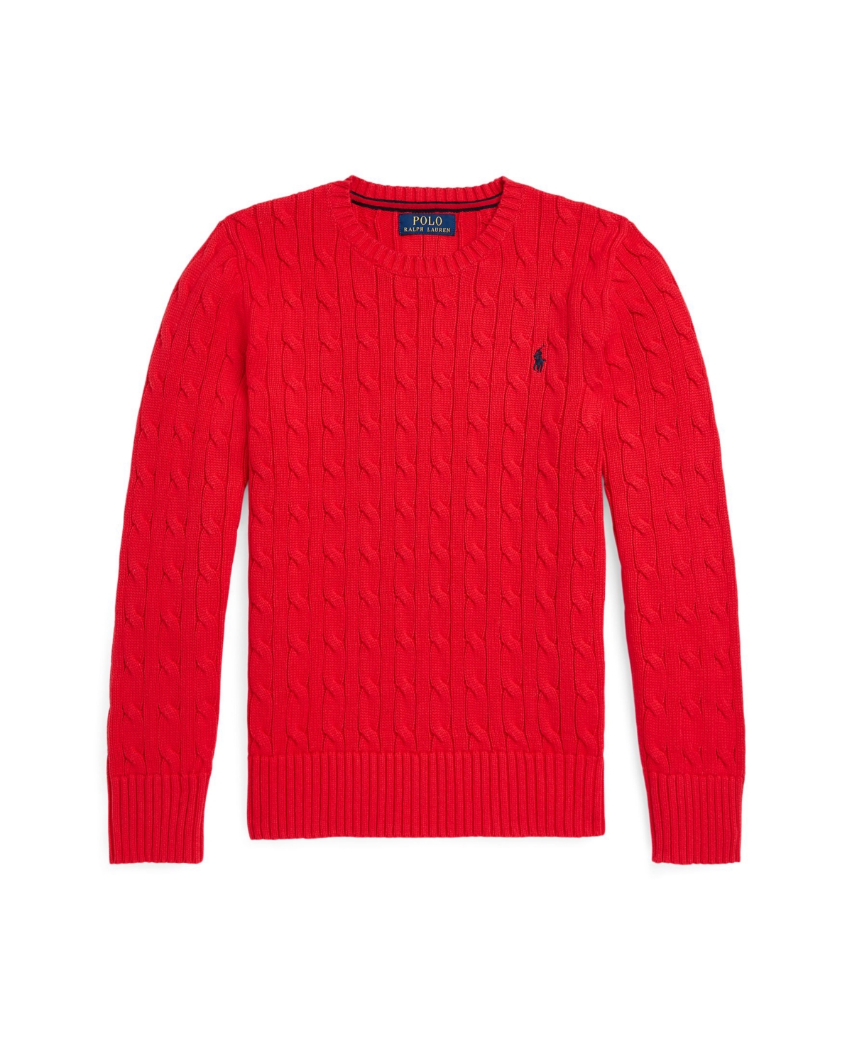 Polo Ralph Lauren Big Boys Cable- Knit Crewneck Sweater In Andover Heather