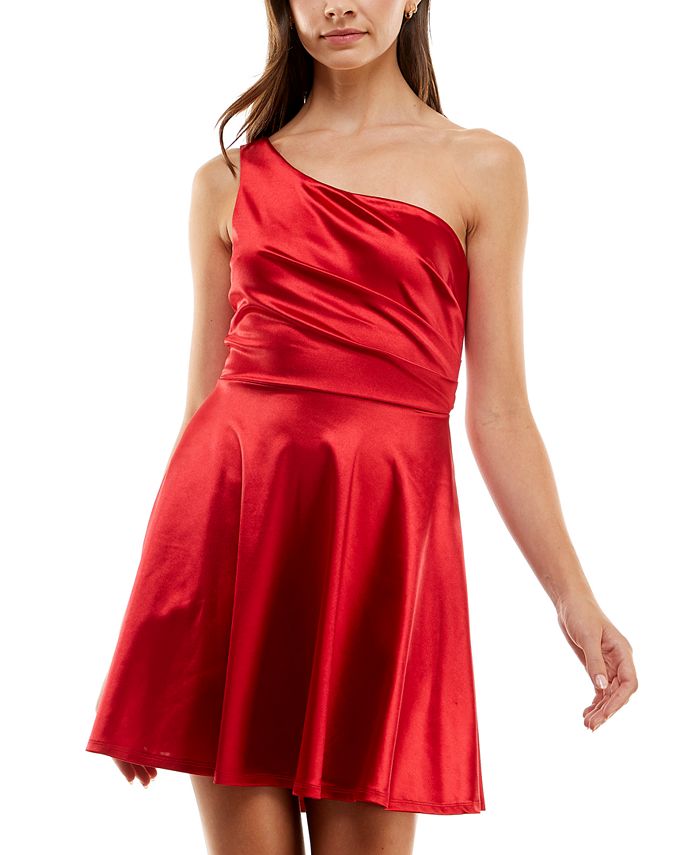 City Studios Juniors Asymmetrical Fit Flare Dress Macy s