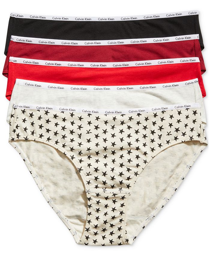 Calvin Klein 5-Pk. Signature Logo Bikini Underwear QD3713 & Reviews - All  Underwear - Women - Macy's