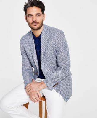 Lauren Ralph Lauren - Men's Classic-Fit UltraFlex Stretch Grey & Blue Check Sport Coat