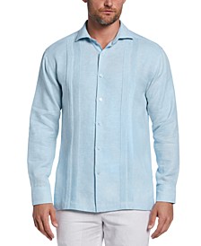 Men's Cross-Dyed Multi-Pintucked Linen Guayabera Shirt