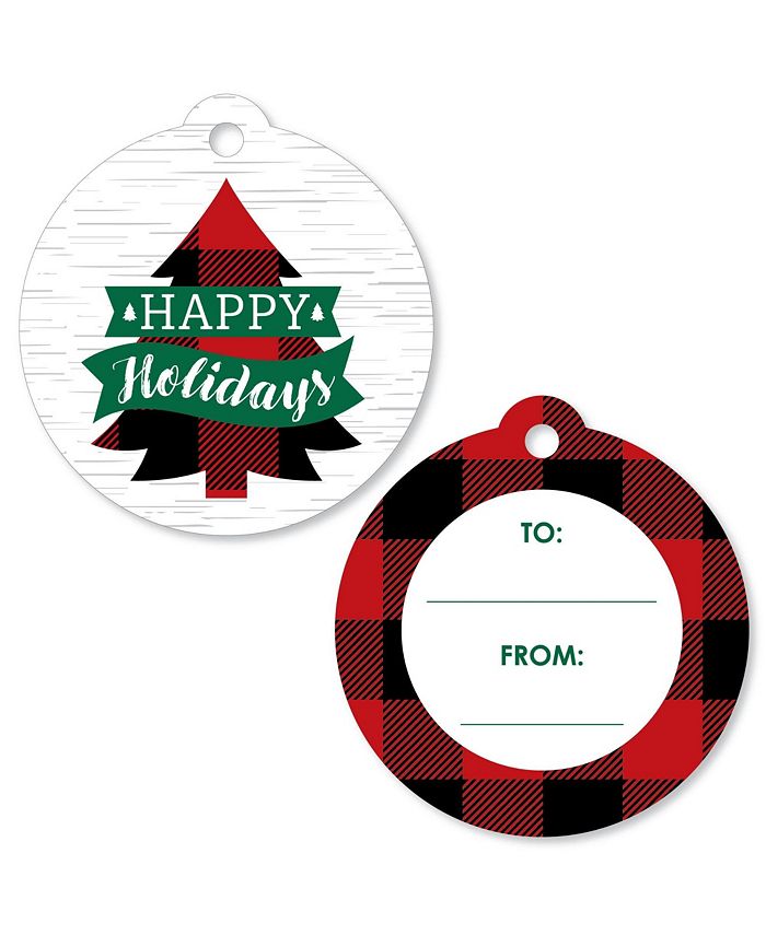 Big Dot of Happiness Holiday Plaid Trees Buffalo Plaid Christmas To