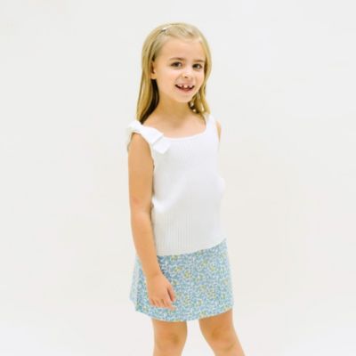 Girls Sleeveless Sweater Tank with Bow