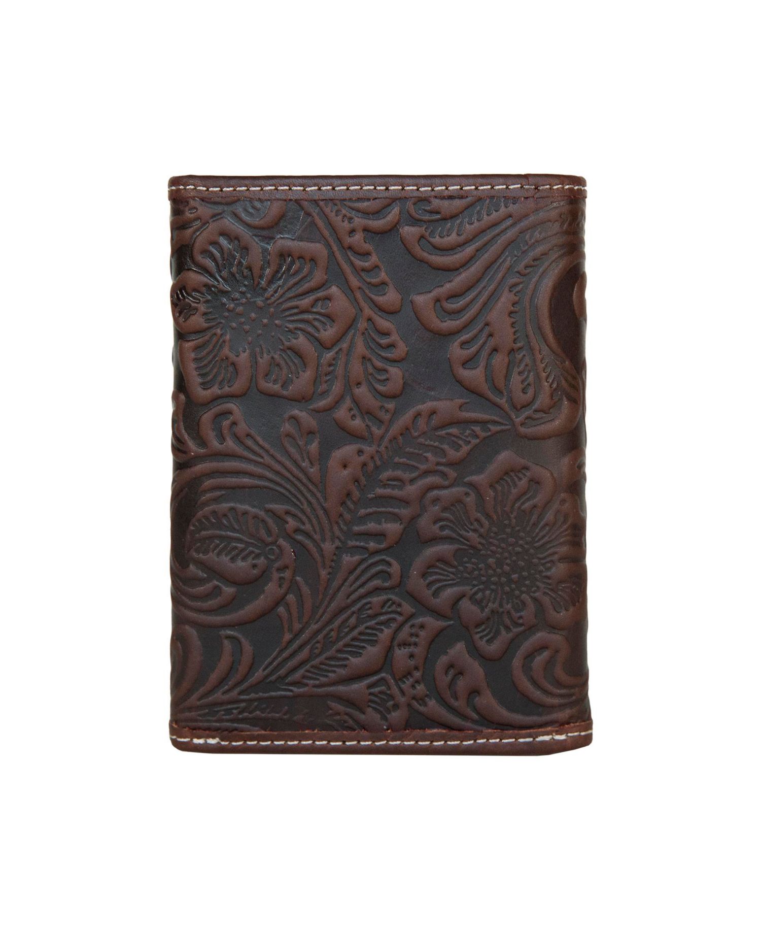 Men's Western Embossed Leather Trifold Wallet