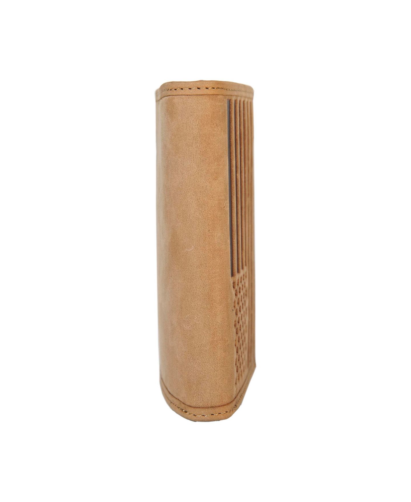 Мужской кошелёк Lucky Brand Flag Embossed Leather Trifold Wallet, цвет: Рыжевато-коричневый — фото 4