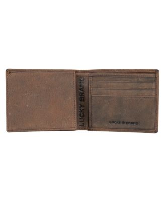 Men's Grooved Leather Bifold Wallet