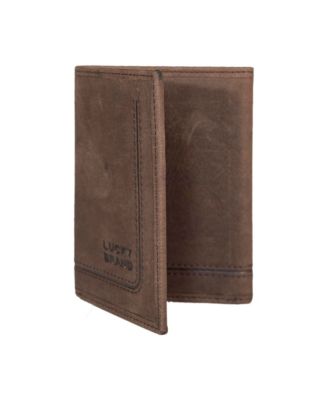 Men's Grooved Leather Trifold Wallet